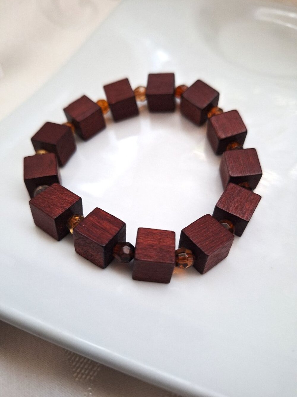 Wooden Bead & Plastic Bead Bracelet Boho NEW Sharon Dawn One-of-a-kind
